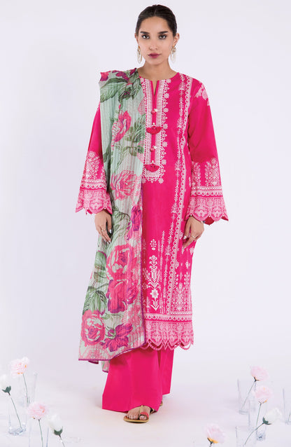 Orient - Unstitched 3 Piece Embroidered Jacquard Shirt , Cambric Pant and Yarn Dyed Dupatta