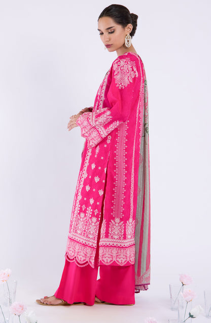 Orient - Unstitched 3 Piece Embroidered Jacquard Shirt , Cambric Pant and Yarn Dyed Dupatta