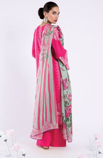 Orient - Unstitched 3 Piece Embroidered Jacquard Shirt , Cambric Pant and Yarn Dyed Dupatta