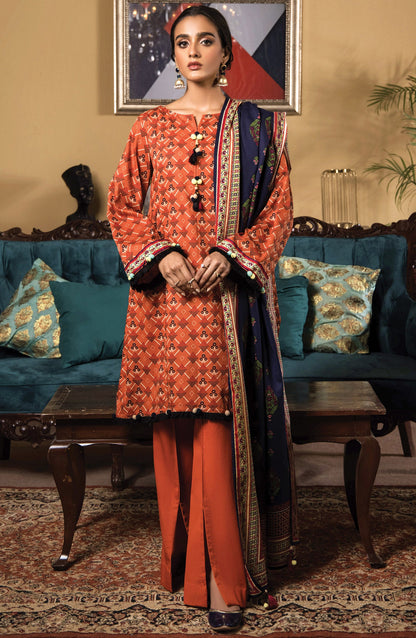 Orient - Unstitched 3 Piece Printed Cottel Shirt , Cottel Pant and Cottel Dupatta