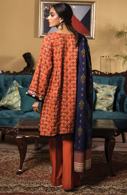 Orient - Unstitched 3 Piece Printed Cottel Shirt , Cottel Pant and Cottel Dupatta