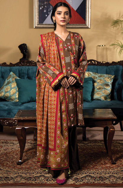 Orient - Unstitched 3 Piece Printed Cottel Shirt , Cottel Pant and Cottel Dupatta