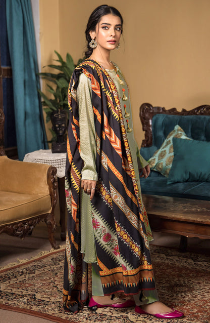 Orient - Unstitched 3 Piece Embroidered Linen Shirt , Linen Pant and Linen Dupatta