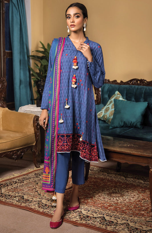 Orient - Unstitched 3 Piece Embroidered Linen Shirt , Linen Pant and Linen Dupatta