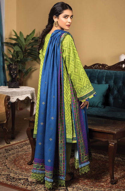Orient - Unstitched 3 Piece Embroidered Khaddar Shirt , Khaddar Pant and Acrylic Dupatta