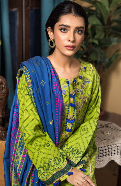 Orient - Unstitched 3 Piece Embroidered Khaddar Shirt , Khaddar Pant and Acrylic Dupatta