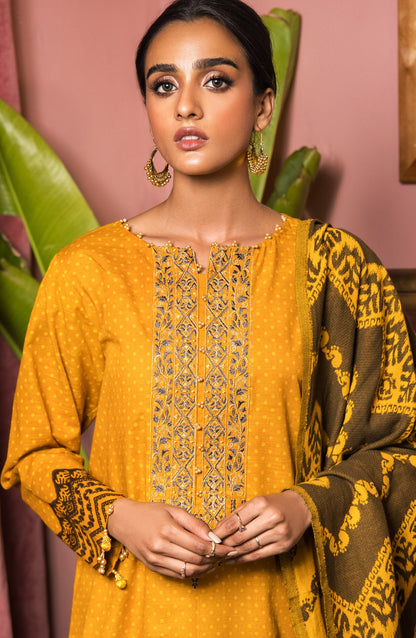 Orient - Unstitched 3 Piece Embroidered Khaddar Shirt , Khaddar Pant and JACQUARD Dupatta