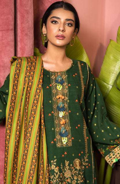 Orient - Unstitched 3 Piece Embroidered Khaddar Shirt , Khaddar Pant and Acrylic Dupatta