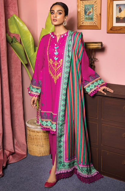 Orient - Unstitched 3 Piece Embroidered Khaddar Shirt , Khaddar Pant and Acrylic Dupatta