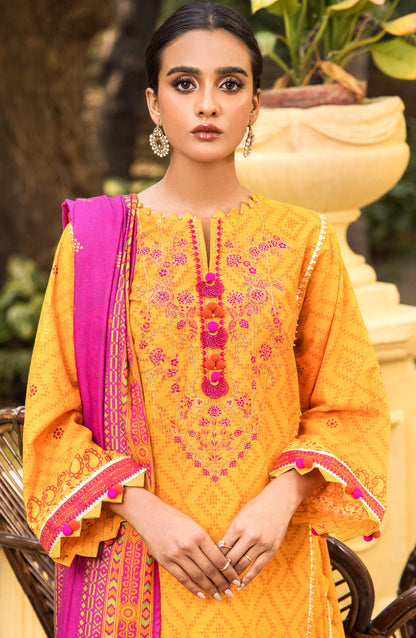 Orient - Unstitched 3 Piece Embroidered Khaddar Shirt , Khaddar Pant and Acrylic Dupatta