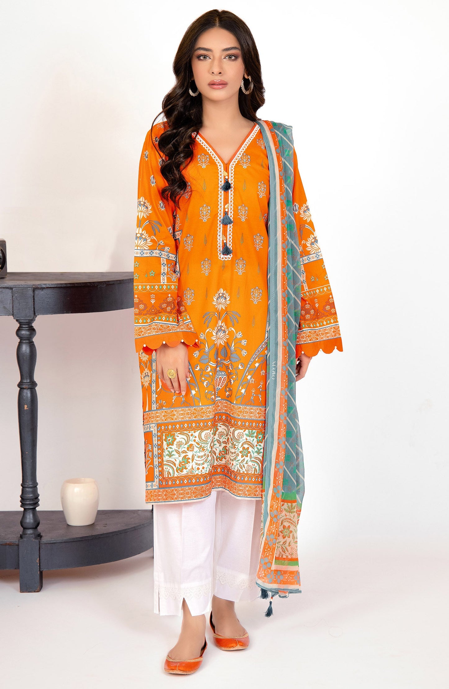 Orient - Unstitched 2 Piece Printed Lawn Shirt and Chiffon Dupatta