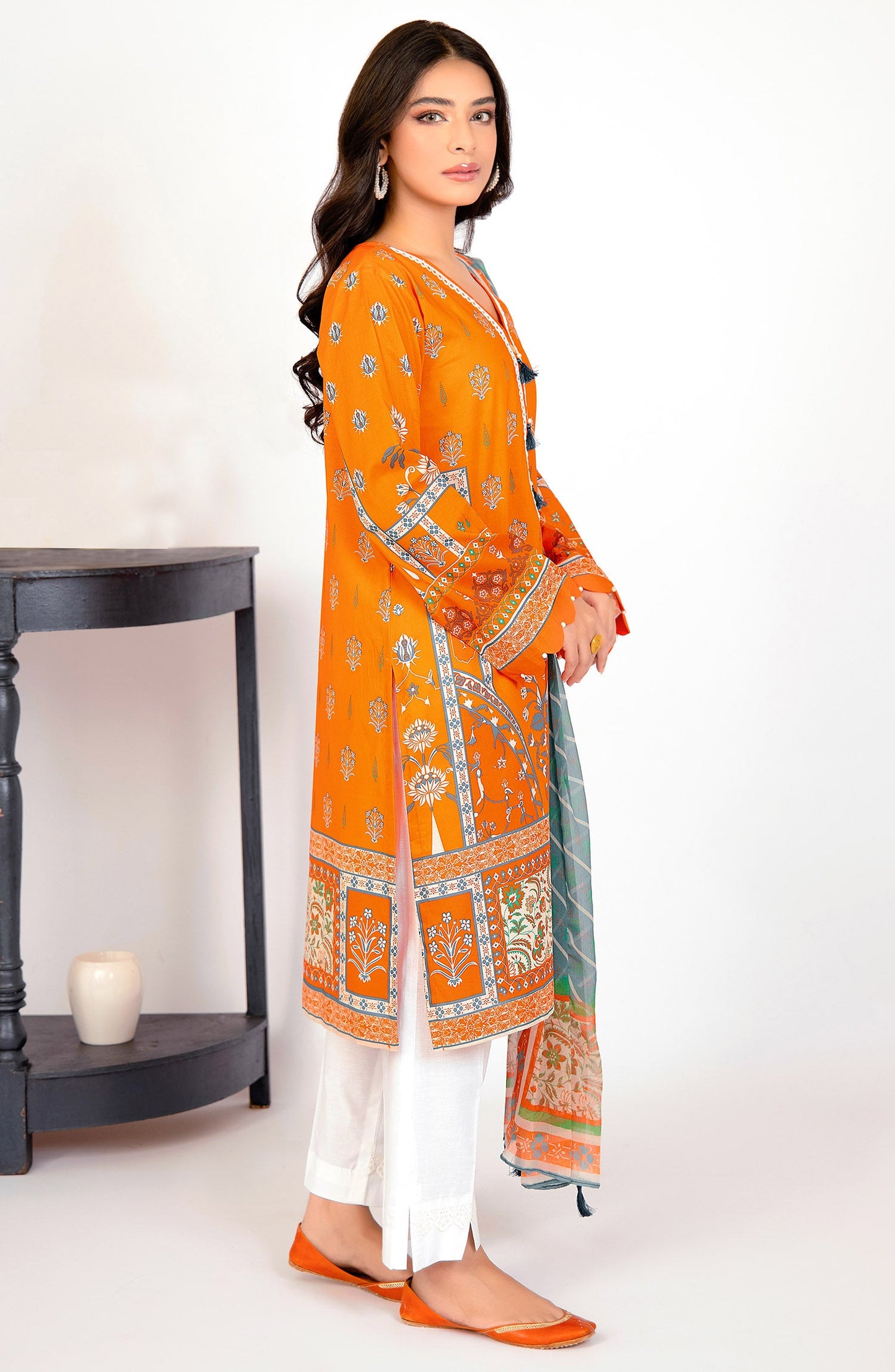 Orient - Unstitched 2 Piece Printed Lawn Shirt and Chiffon Dupatta