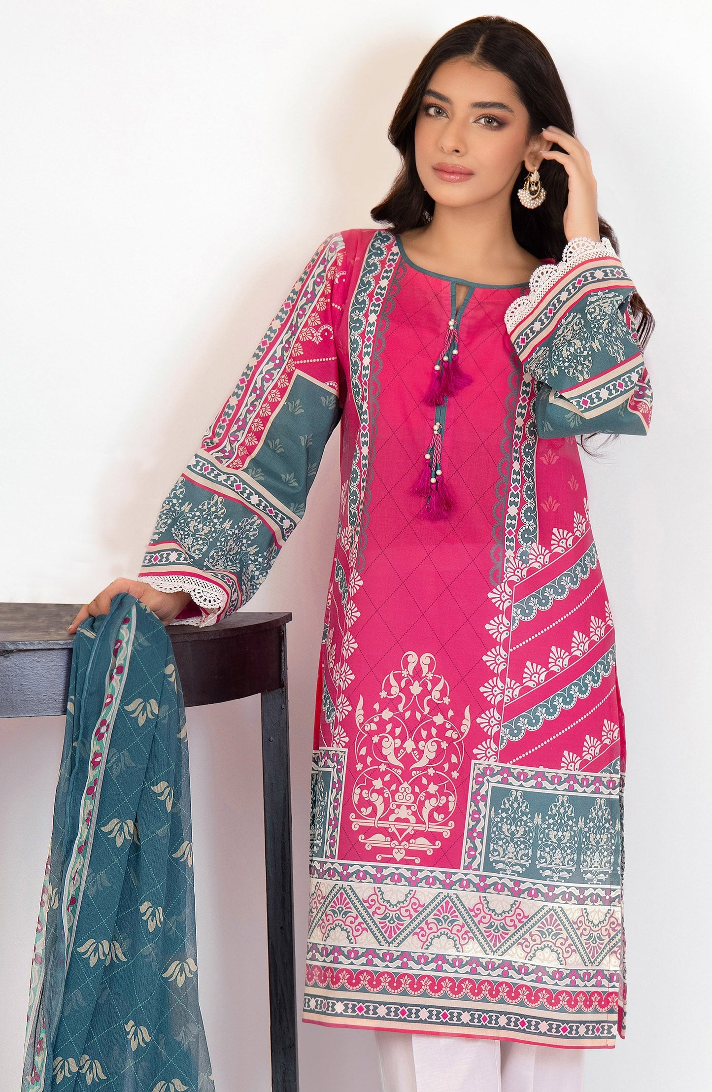 Orient - Unstitched 2 Piece Printed Lawn Shirt and Chiffon Dupatta