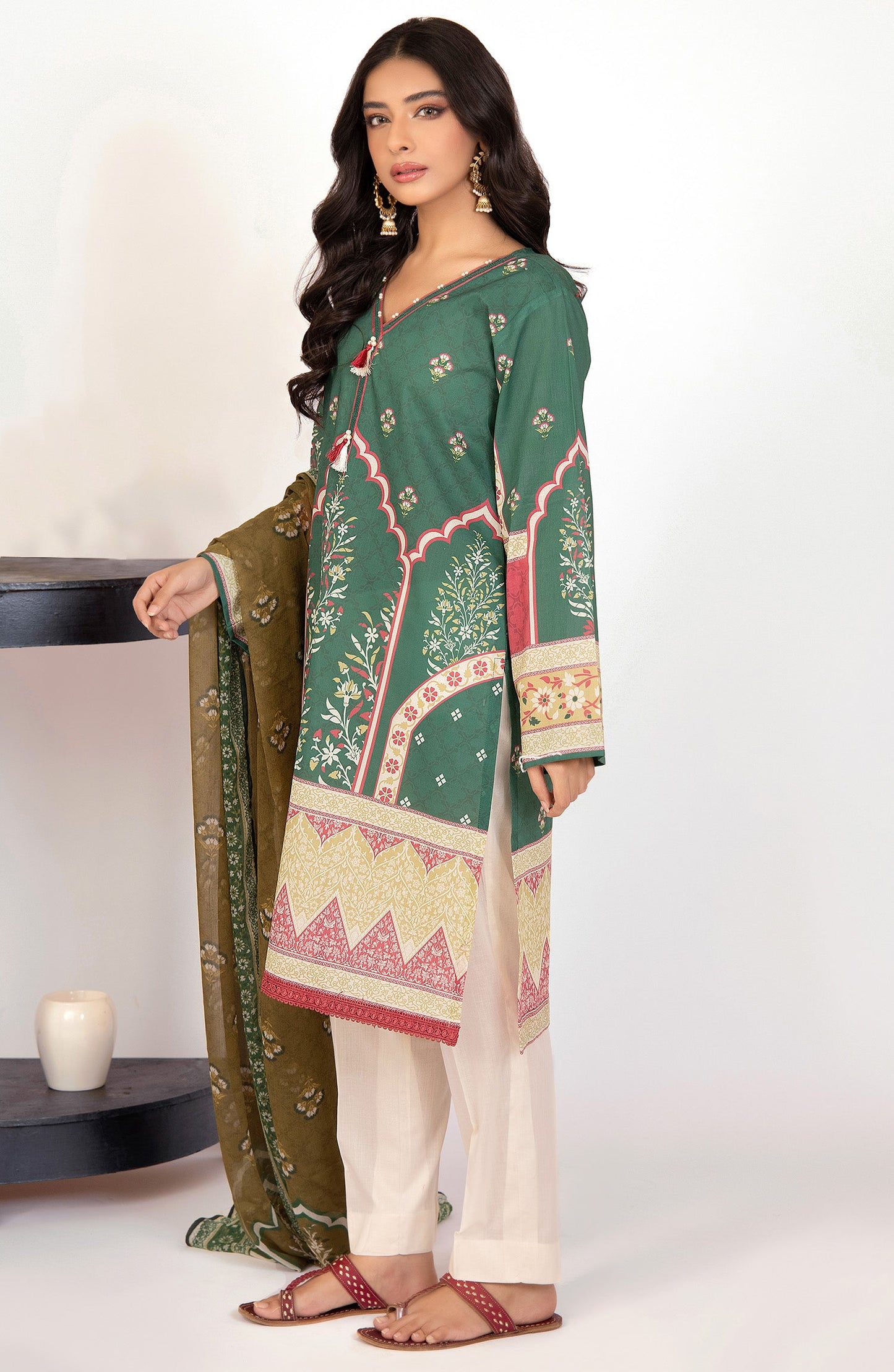 Orient - Unstitched 2 Piece Printed Lawn Shirt and Chiffon Dupatta