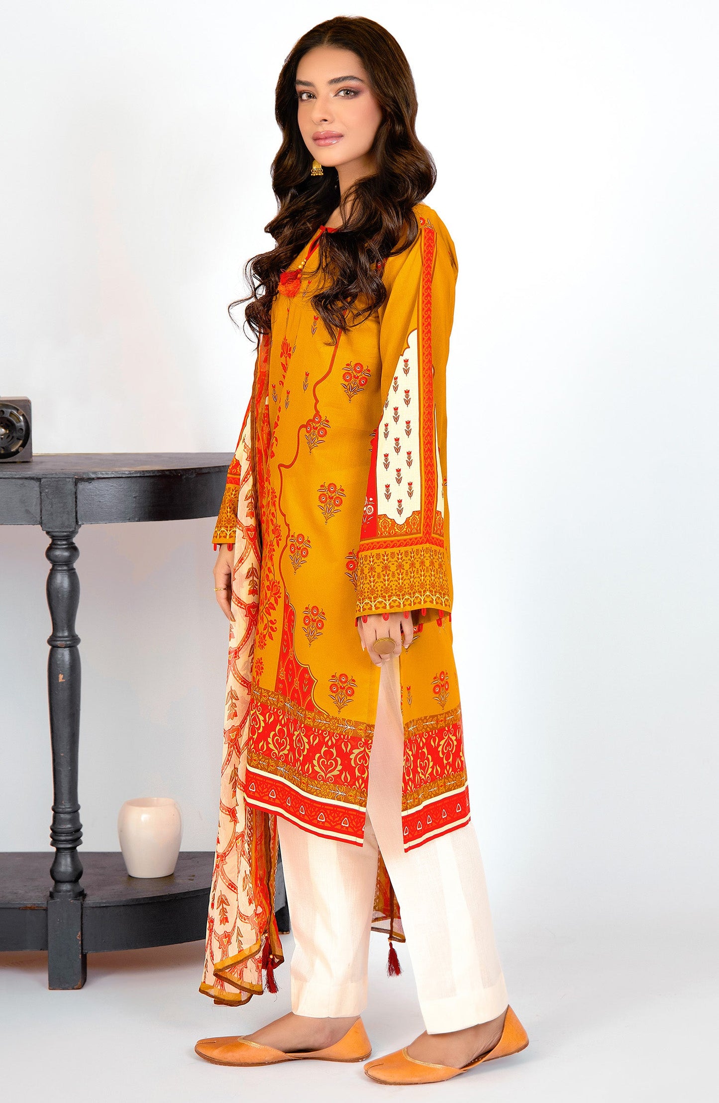 Orient - Unstitched 2 Piece Printed Lawn Shirt and Chiffon Dupatta