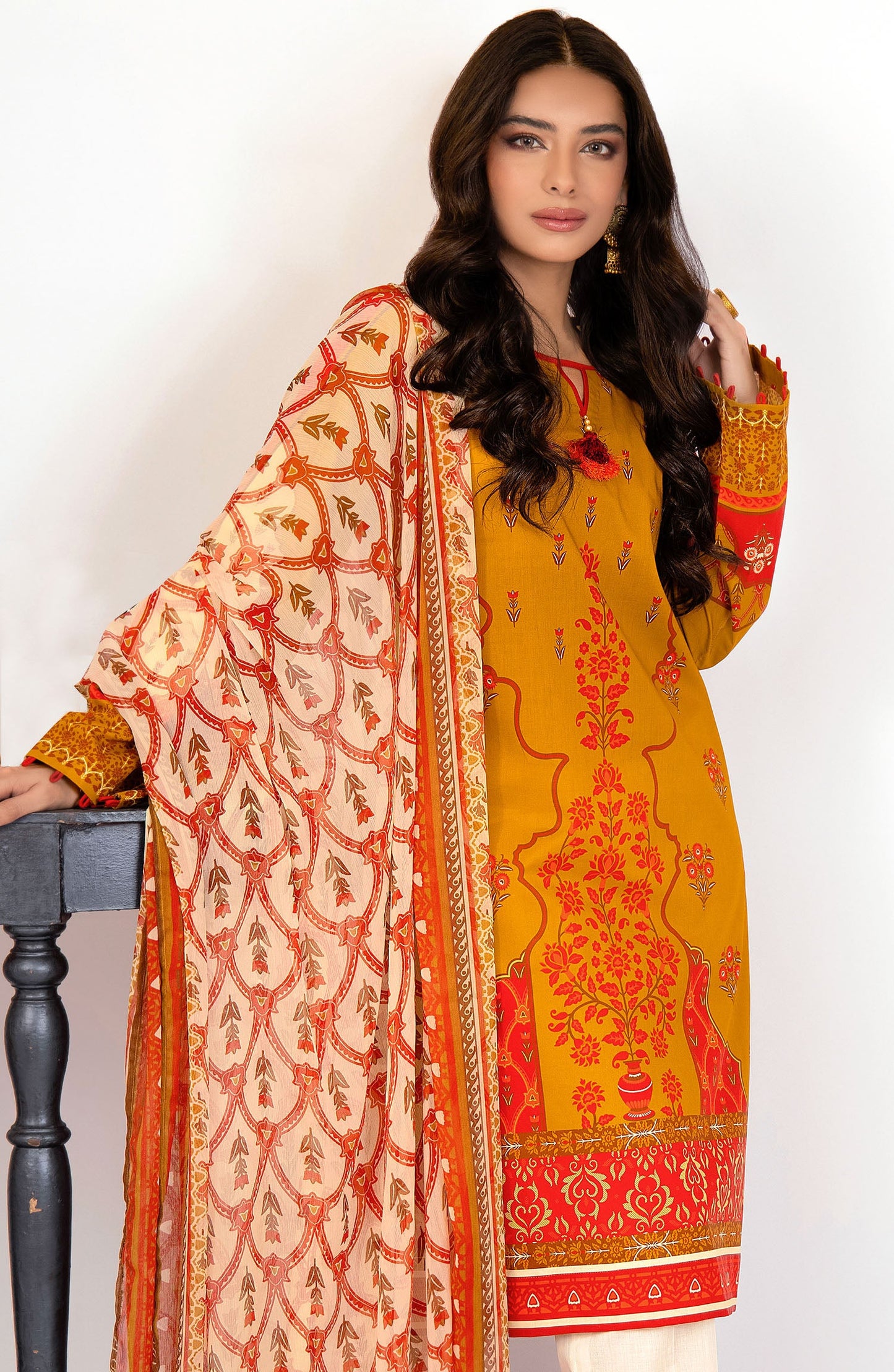 Orient - Unstitched 2 Piece Printed Lawn Shirt and Chiffon Dupatta