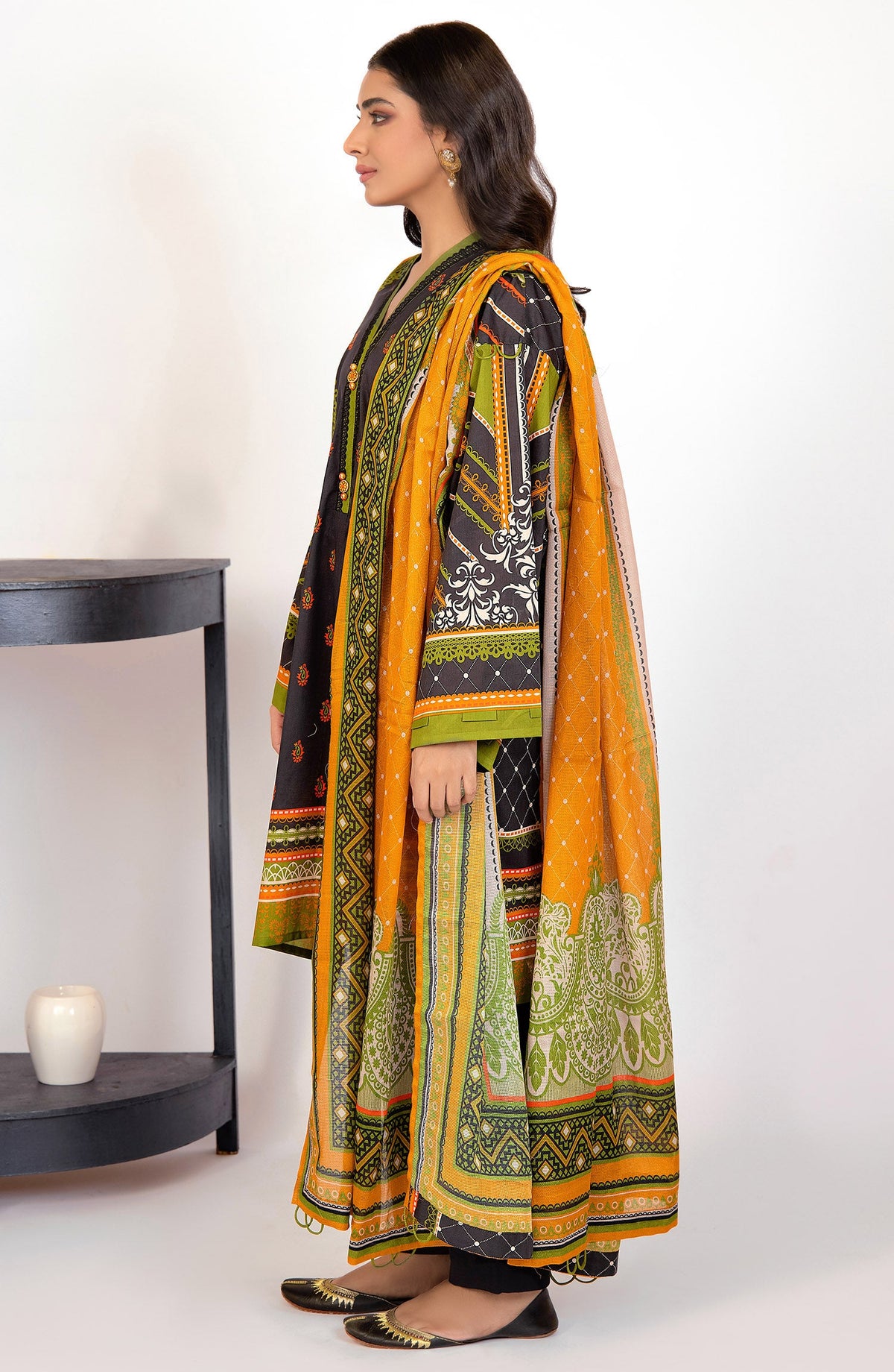 Orient - Unstitched 2 Piece Printed Lawn Shirt and Dobby Net Dupatta