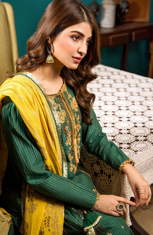 Orient - Unstitched 3 Piece Embroidered Fancy Maysuri Shirt , Cambric Pant and JACQUARD Dupatta