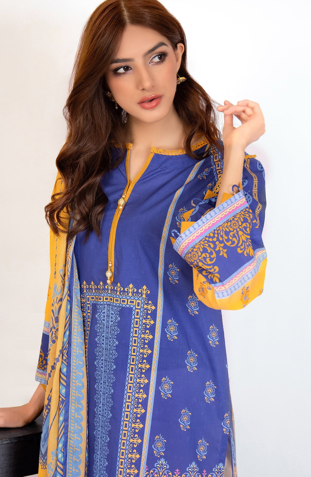 Orient - Unstitched 2 Piece Printed Lawn Shirt and Dobby Net Dupatta