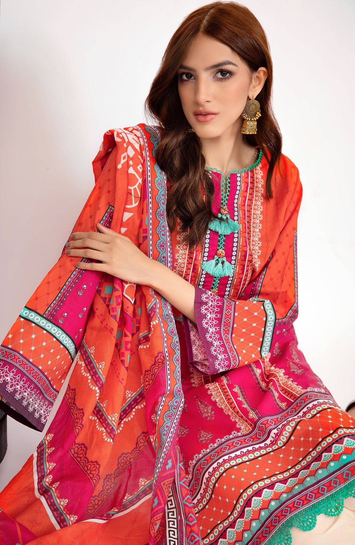 Orient - Unstitched 2 Piece Printed Lawn Shirt and Dobby Net Dupatta