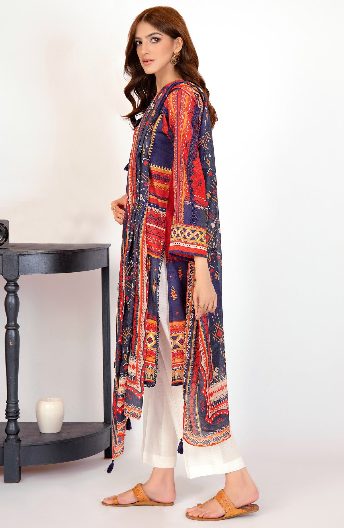Orient - Unstitched 2 Piece Printed Lawn Shirt and Dobby Net Dupatta