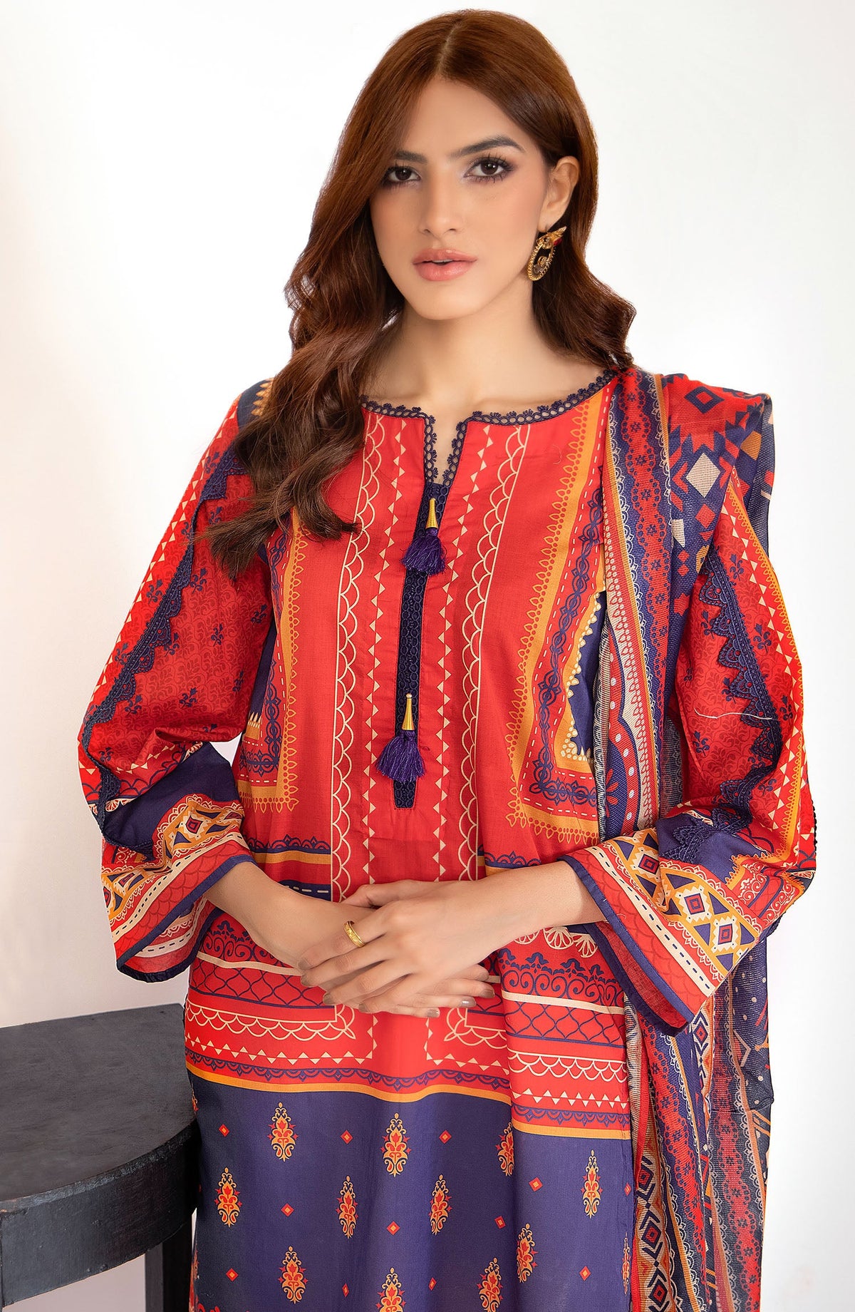 Orient - Unstitched 2 Piece Printed Lawn Shirt and Dobby Net Dupatta