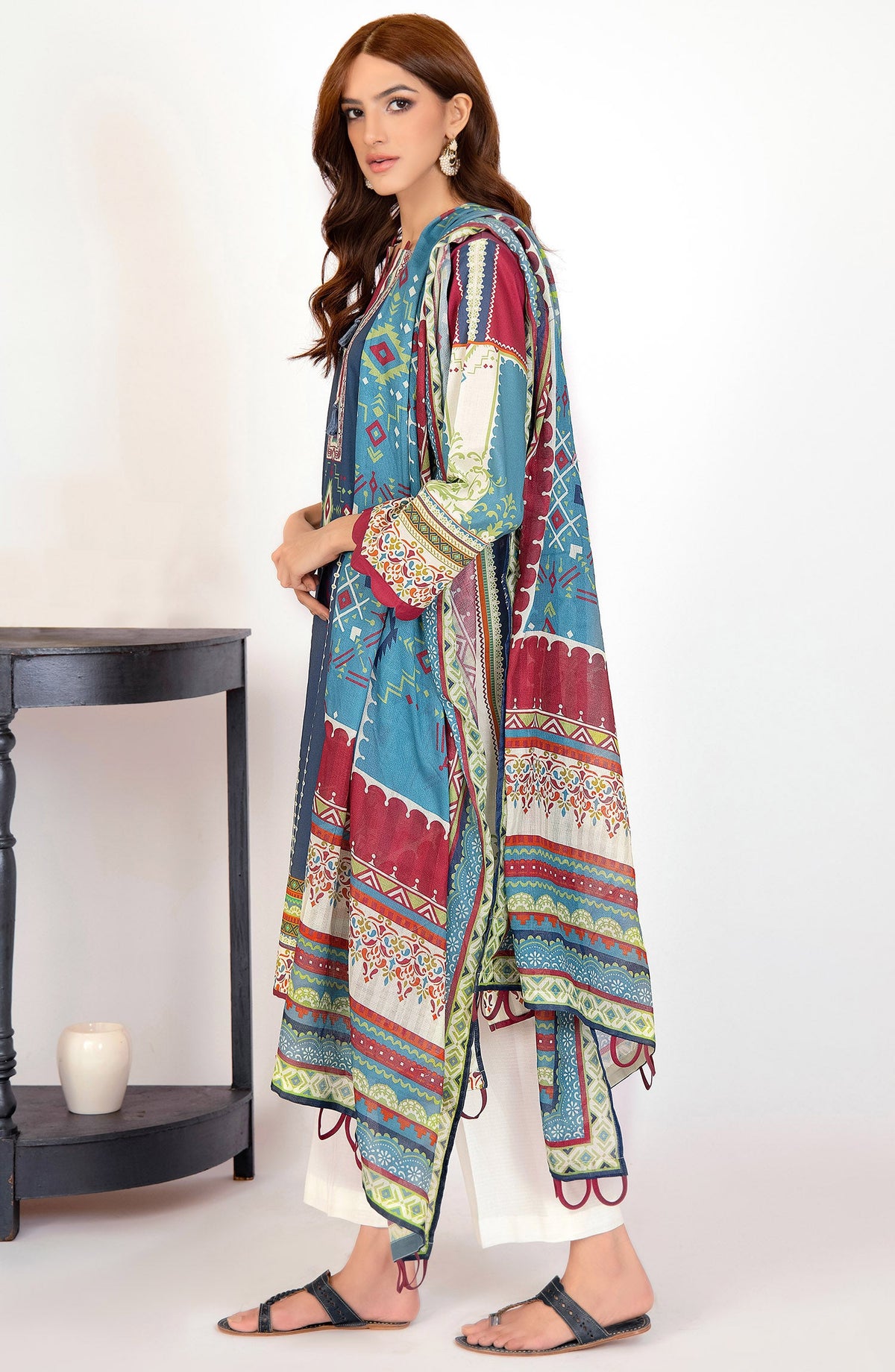 Orient - Unstitched 2 Piece Printed Lawn Shirt and Dobby Net Dupatta