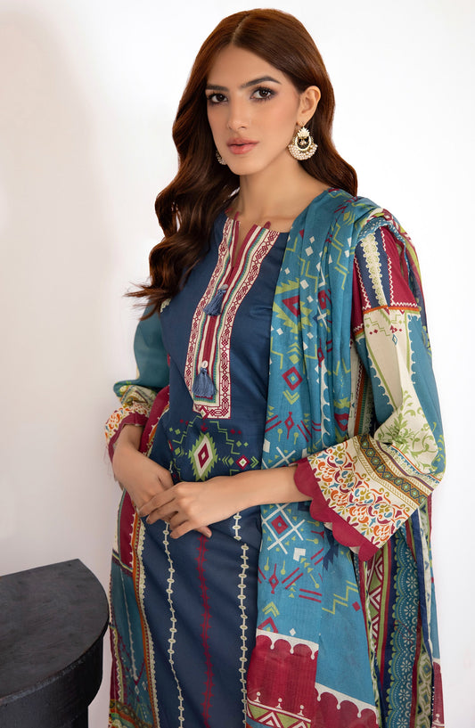 Orient - Unstitched 2 Piece Printed Lawn Shirt and Dobby Net Dupatta