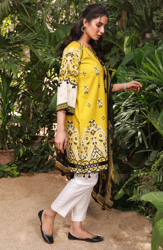 Orient - Unstitched 2 Piece Printed Lawn Shirt and Chiffon Dupatta