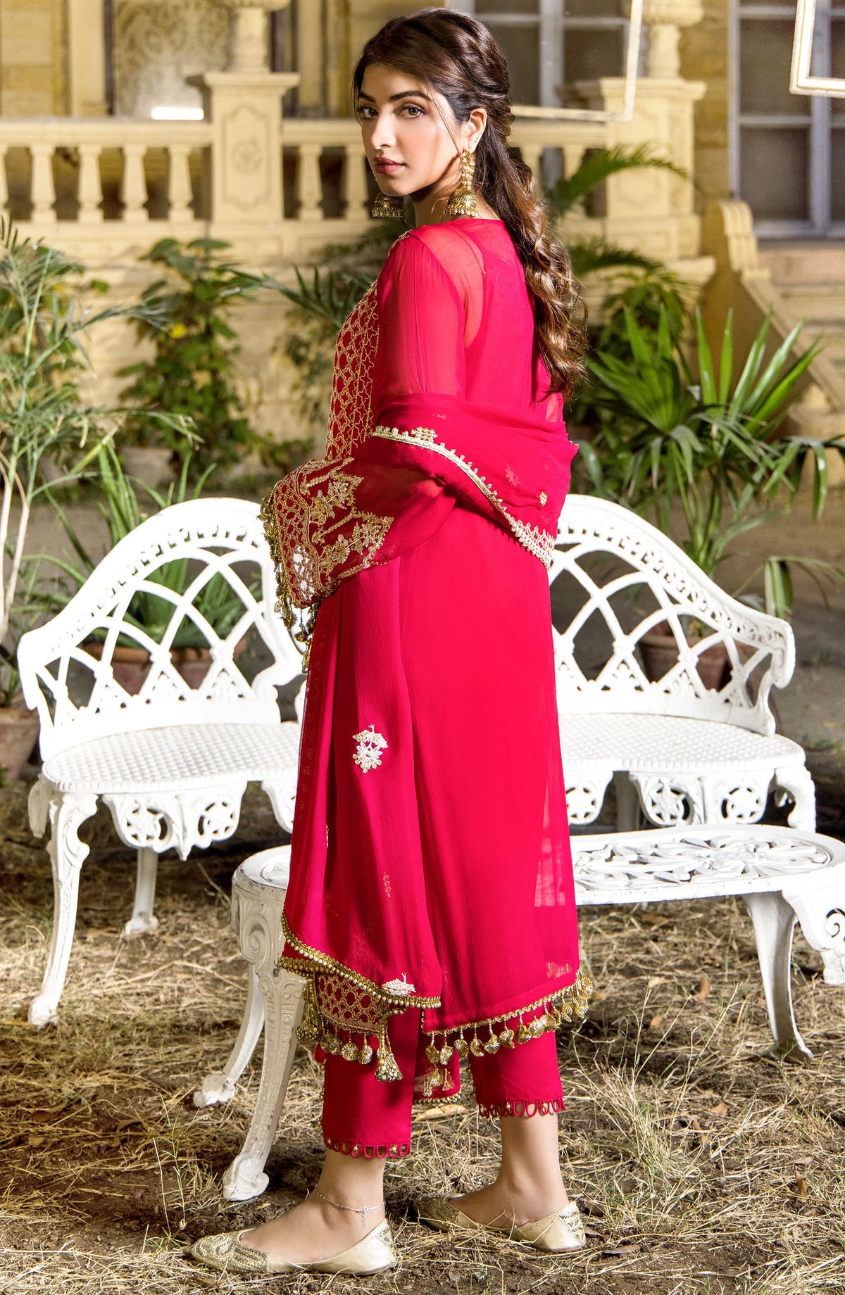 Orient - Unstitched 3 Piece Embroidered Chiffon Shirt , Raw Silk Pant and Chiffon Dupatta