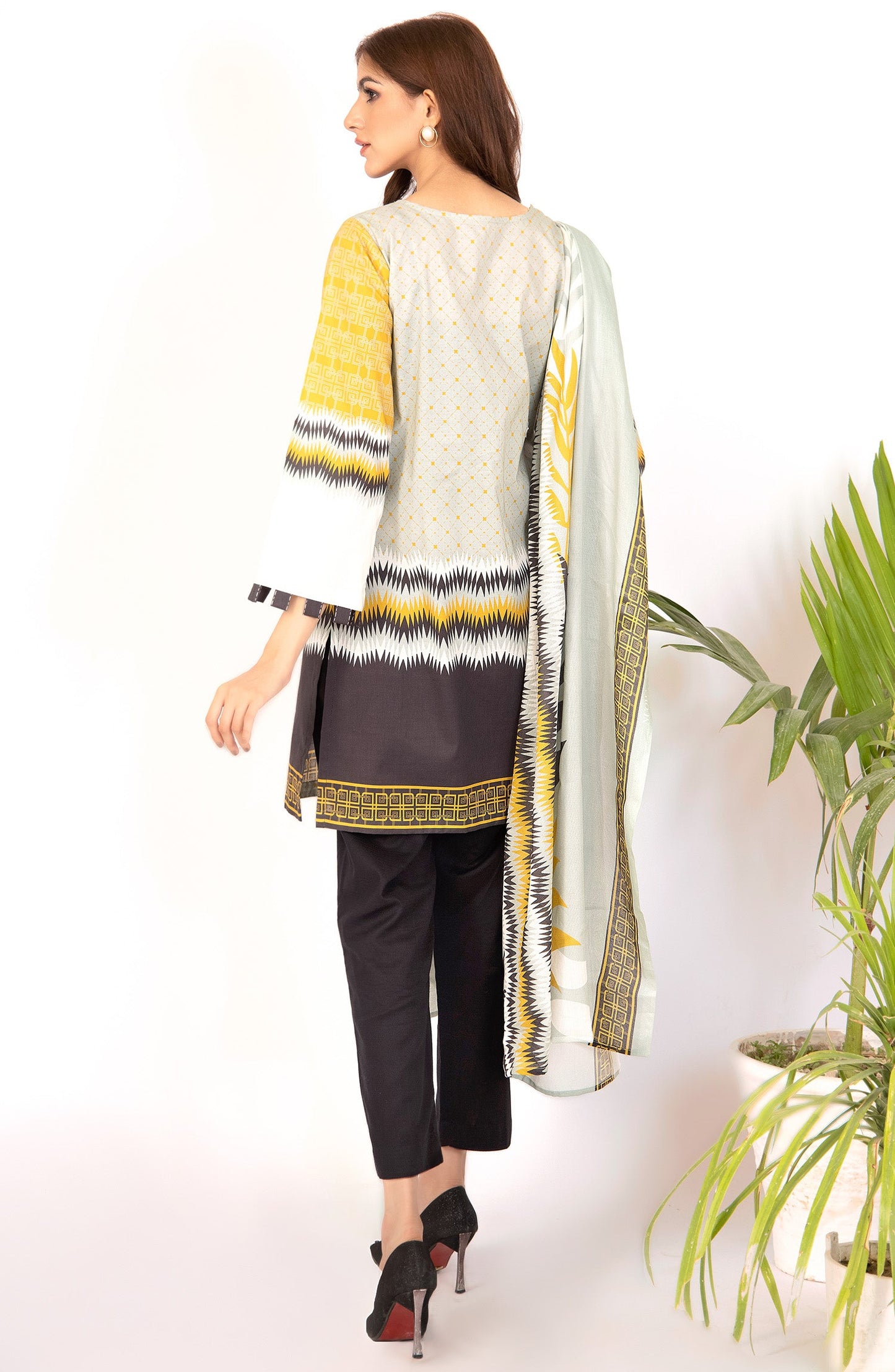 Orient - Unstitched 2 Piece Embroidered Lawn Shirt & Dobby Net Dupatta
