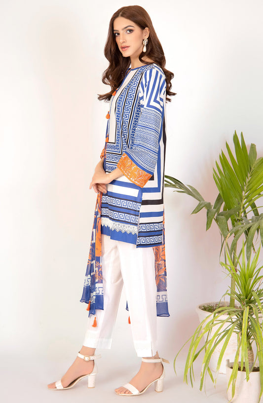 Orient - Unstitched 2 Piece Printed Cambric Shirt and Chiffon Dupatta