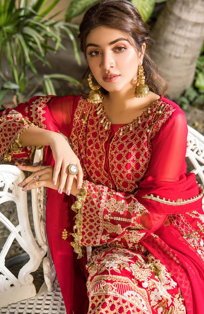 Orient - Unstitched 3 Piece Embroidered Chiffon Shirt , Raw Silk Pant and Chiffon Dupatta