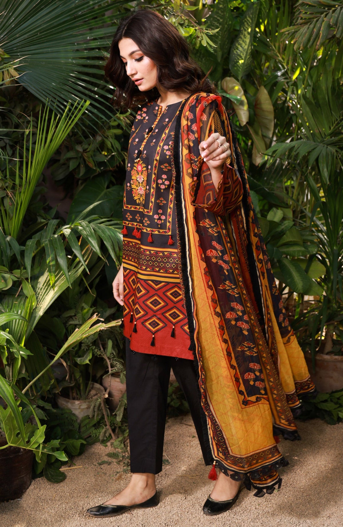 Orient - Unstitched 2 Piece Printed Lawn Shirt and Chiffon Dupatta