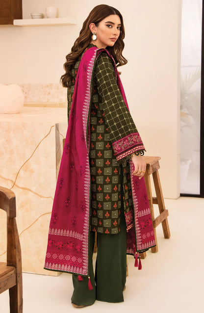 Orient - Unstitched 3 Piece Printed Khaddar Shirt, Pant and Khaddar Shawl Dupatta