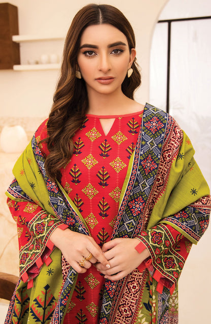 Orient - Unstitched 3 Piece Printed Khaddar Shirt, Pant and Khaddar Shawl Dupatta