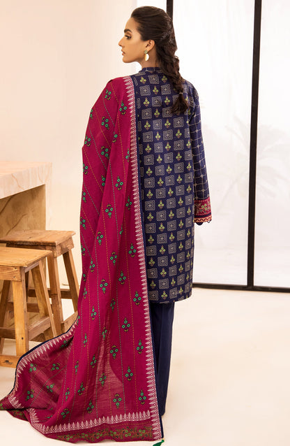 Orient - Unstitched 3 Piece Printed Khaddar Shirt, Pant and Khaddar Shawl Dupatta