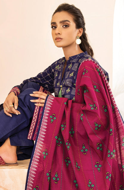 Orient - Unstitched 3 Piece Printed Khaddar Shirt, Pant and Khaddar Shawl Dupatta