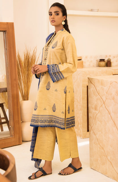 Orient - Unstitched 3 Piece Embroidered Khaddar Shirt, Pant and Jacquard Shawl Dupatta