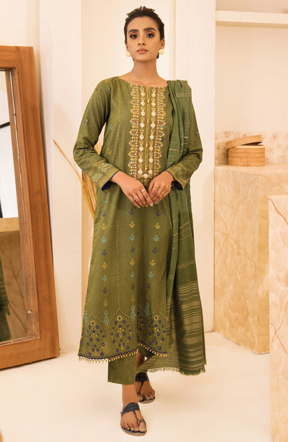 Orient - Unstitched 3 Piece Embroidered Karandi Shirt, Pant and Karandi Zari Shawl Dupatta