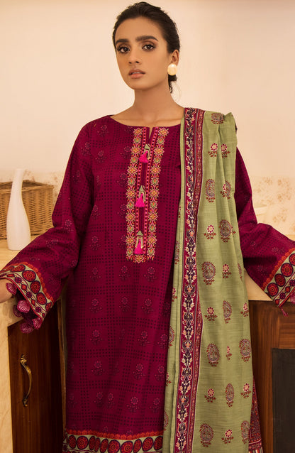 Orient - Unstitched 3 Piece Embroidered Khaddar Shirt , Pant and Khaddar Dupatta