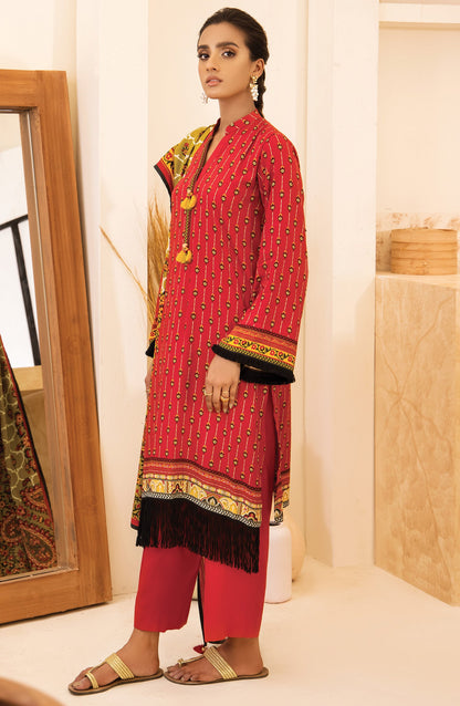 Orient - Unstitched 3 Piece Printed Linen Shirt , Pant and Linen Shawl Dupatta