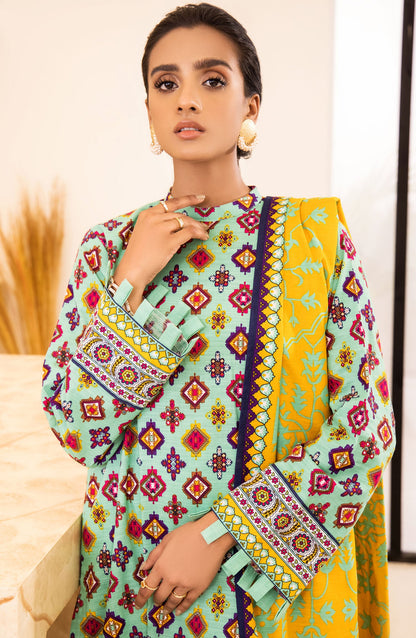 Orient - Unstitched 3 Piece Printed Khaddar Shirt, Pant and Khaddar Shawl Dupatta