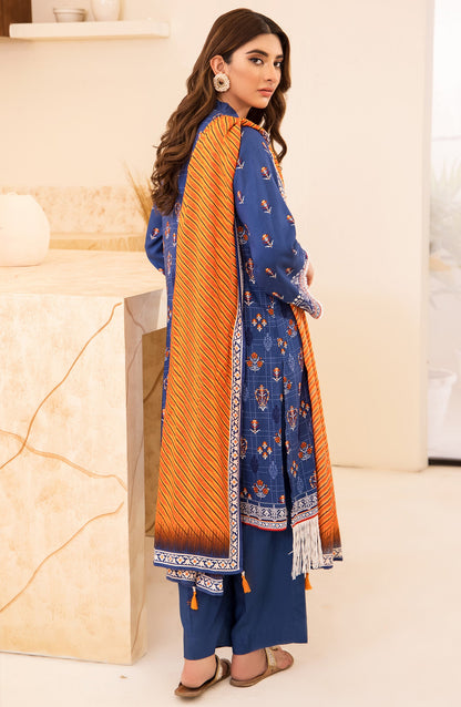 Orient - Unstitched 3 Piece Printed Linen Shirt , Pant and Linen Shawl Dupatta