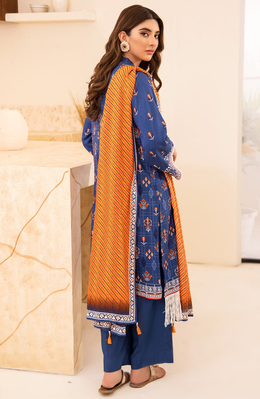 Orient - Unstitched 3 Piece Printed Linen Shirt , Pant and Linen Shawl Dupatta