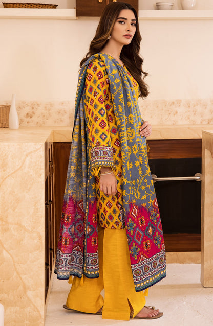 Orient - Unstitched 3 Piece Printed Khaddar Shirt, Pant and Khaddar Shawl Dupatta