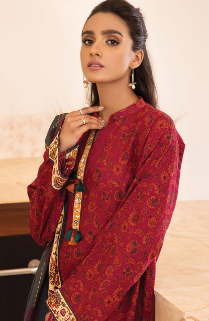 Orient - Unstitched 3 Piece Printed Khaddar Shirt, Pant and Khaddar Shawl Dupatta
