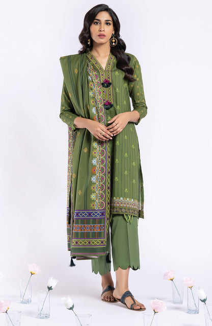 Orient - Unstitched 3 Piece Printed Lawn Shirt , Cambric Pant and Lawn Dupatta