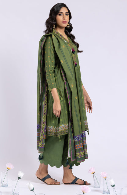 Orient - Unstitched 3 Piece Printed Lawn Shirt , Cambric Pant and Lawn Dupatta