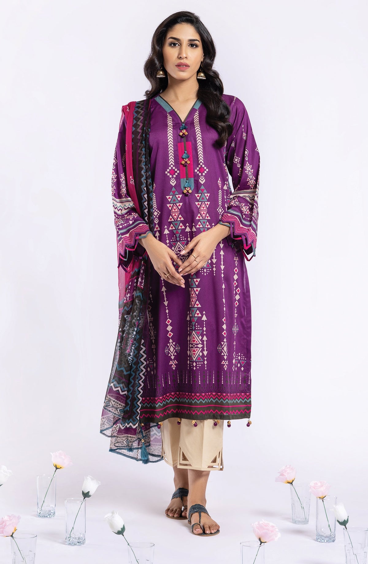 Orient - Unstitched 2 Piece Printed Lawn Shirt and Chiffon Dupatta